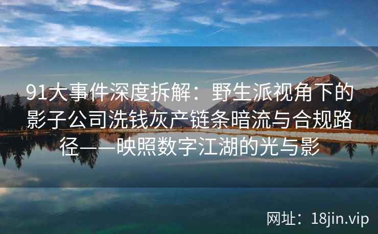 91大事件深度拆解：野生派视角下的影子公司洗钱灰产链条暗流与合规路径——映照数字江湖的光与影